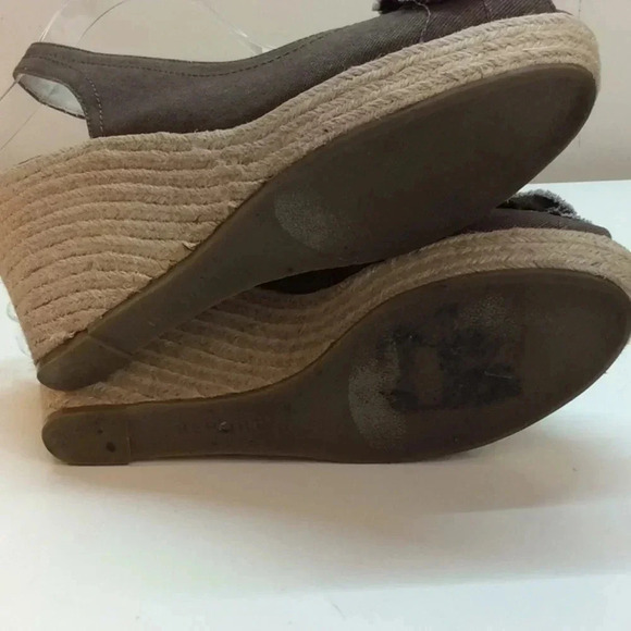 Report Brown Canvas Espadrilles Wedge Sandals - Picture 5 of 8